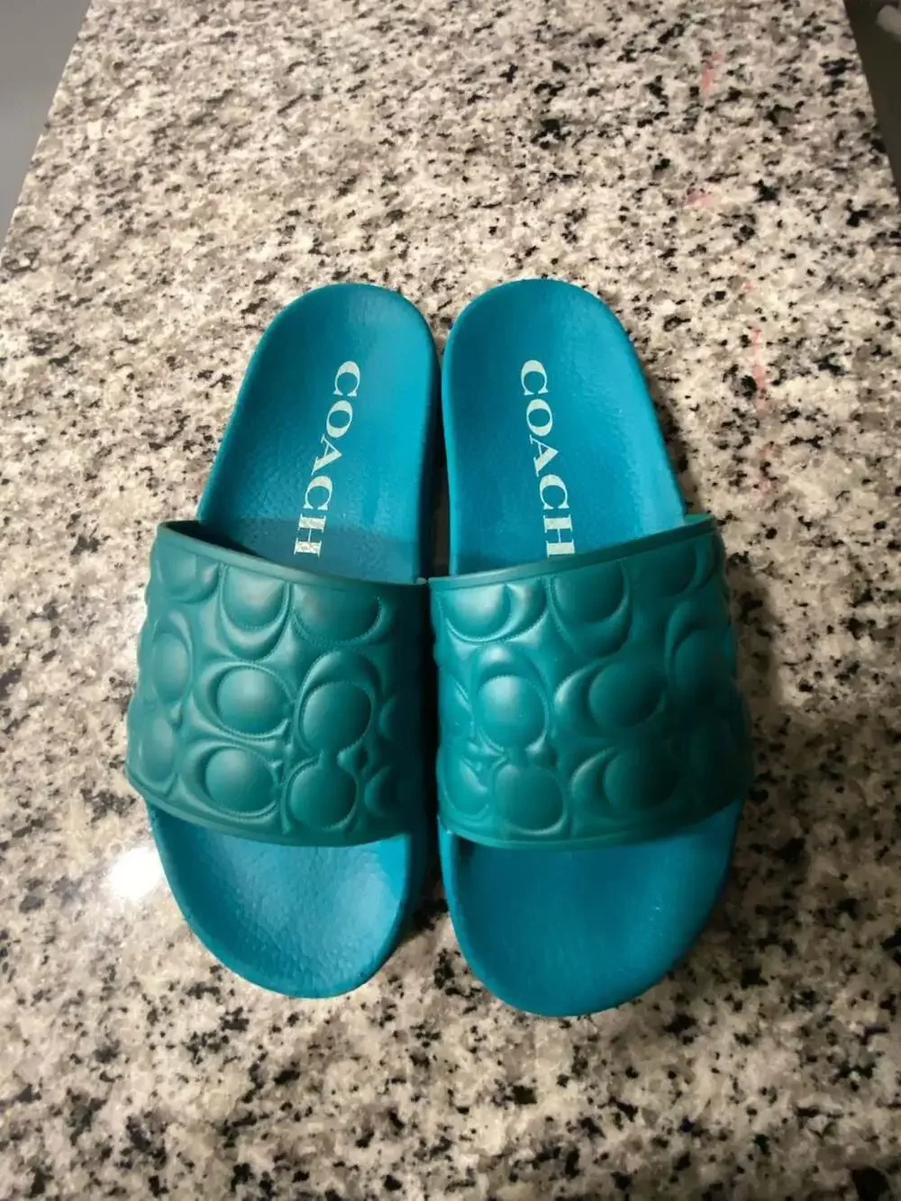 Coach Women's Ulyssa Rubber Slide Sandals in Sea Mist